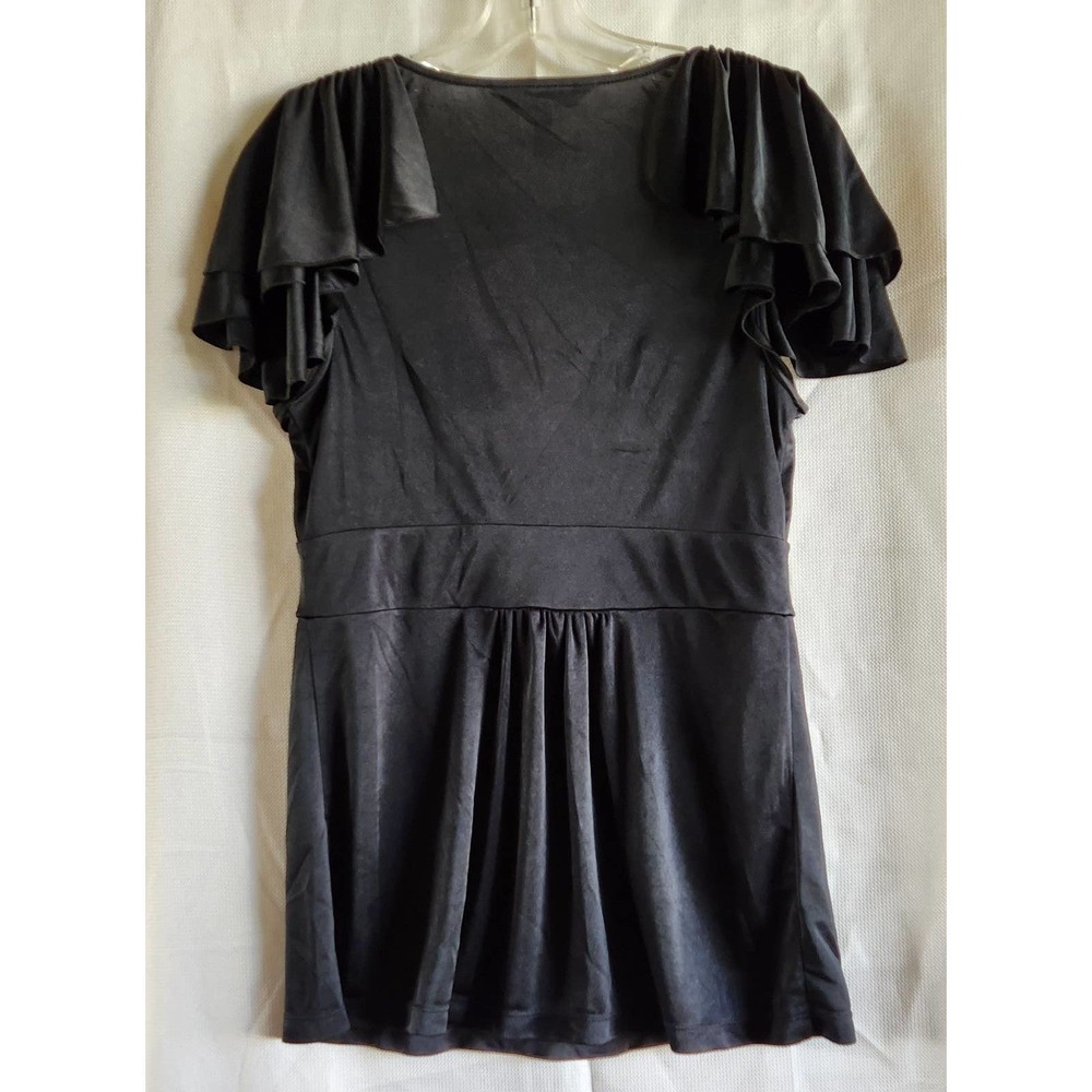 Bcbgmaxazria black top blouse S - Picture 3 of 6